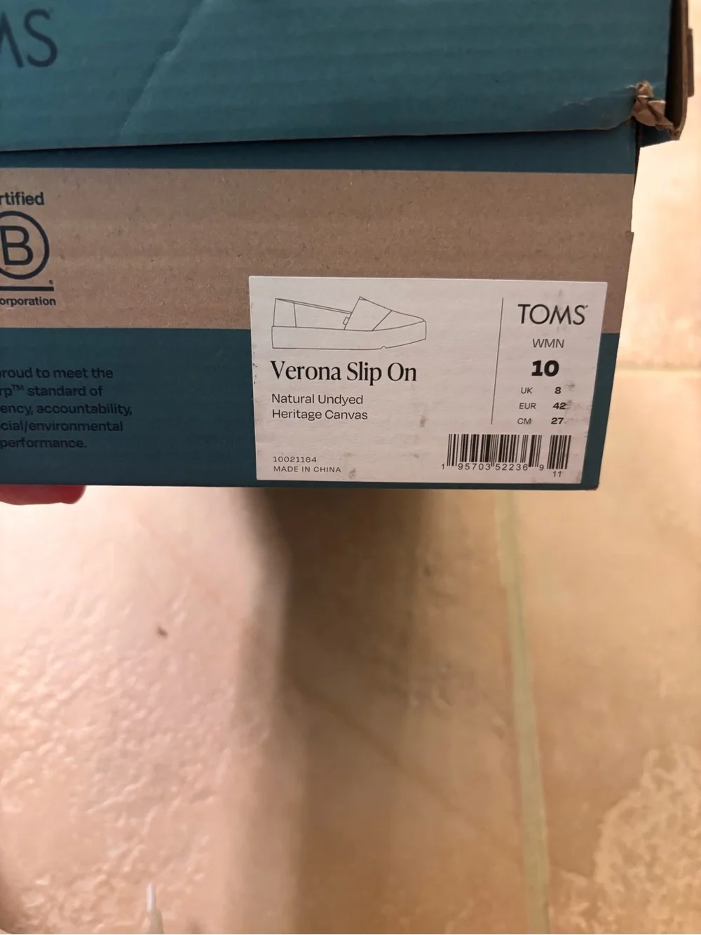 TOMS Verona Slip-On Casual Shoes in Tan and White